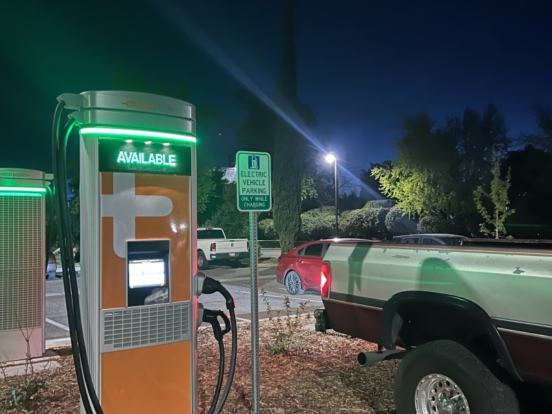 An electric vehicle charging station